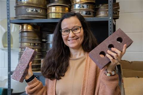 Professor Gabriela Medero with the K-Briq